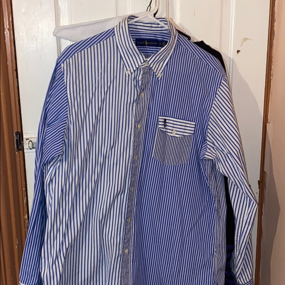 Button up long sleeve polo.